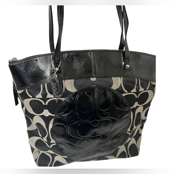 🖤Authentic COACH Signature C Tote Purse (Black/Gray) - Picture 4 of 9